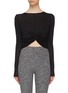 Main View - Click To Enlarge - BEYOND YOGA - 'Crossroads' knot front cropped long sleeve top