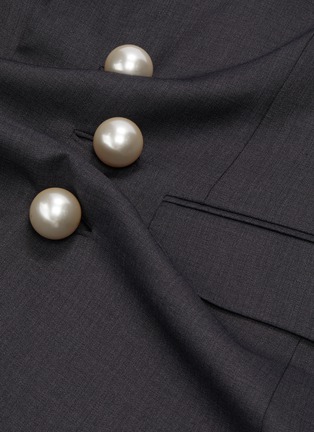  - KIMHĒKIM - 'Venus' faux pearl button ruched asymmetric blazer