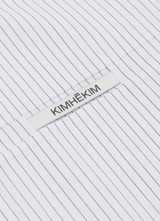  - KIMHĒKIM - 'Cameron' front tie logo-embroidered stripe shirt