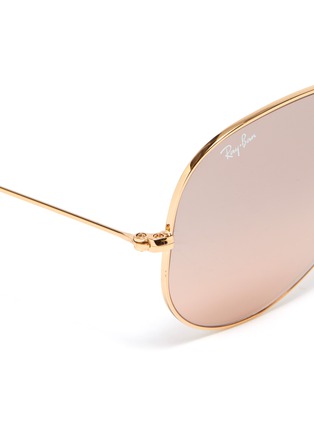 Detail View - Click To Enlarge - RAY-BAN - 'Aviator Gradient' mirror metal round sunglasses