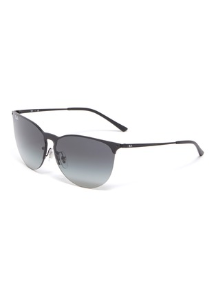 Main View - Click To Enlarge - RAY-BAN - 'RB3652' rimless metal angular frame sunglasses