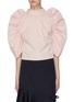 Main View - Click To Enlarge - MING MA - Bow tie back gathered puff sleeve top