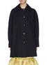 Main View - Click To Enlarge - MING MA - String tie pleated sleeve wool coat