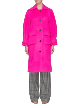 Main View - Click To Enlarge - MING MA - Flap pocket wool coat