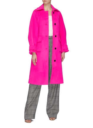 Figure View - Click To Enlarge - MING MA - Flap pocket wool coat
