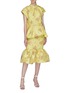 Figure View - Click To Enlarge - MING MA - Floral brocade peplum skirt