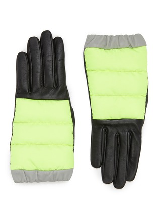 Main View - Click To Enlarge - ARISTIDE - Colourblock puffer panel leather gloves