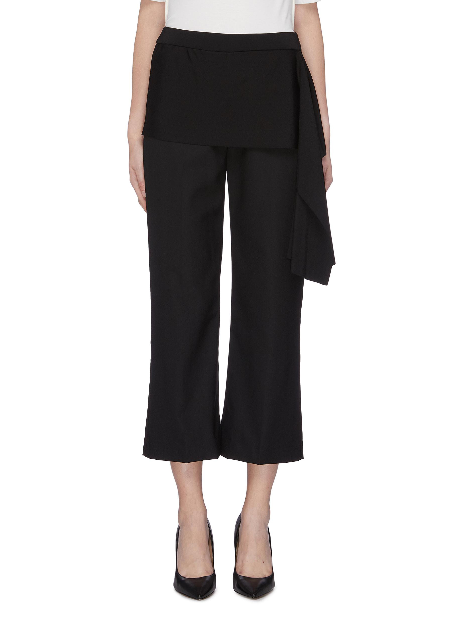 Drape knit panel cropped suiting pants by 3.1 Phillip Lim