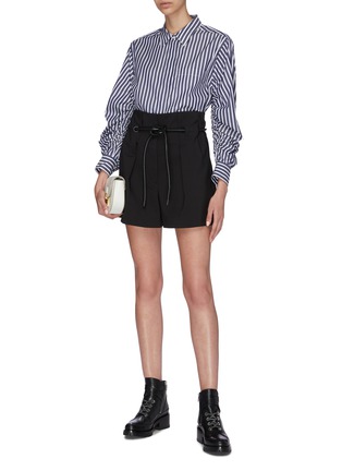 Figure View - Click To Enlarge - 3.1 PHILLIP LIM - Gathered puff sleeve stripe shirt
