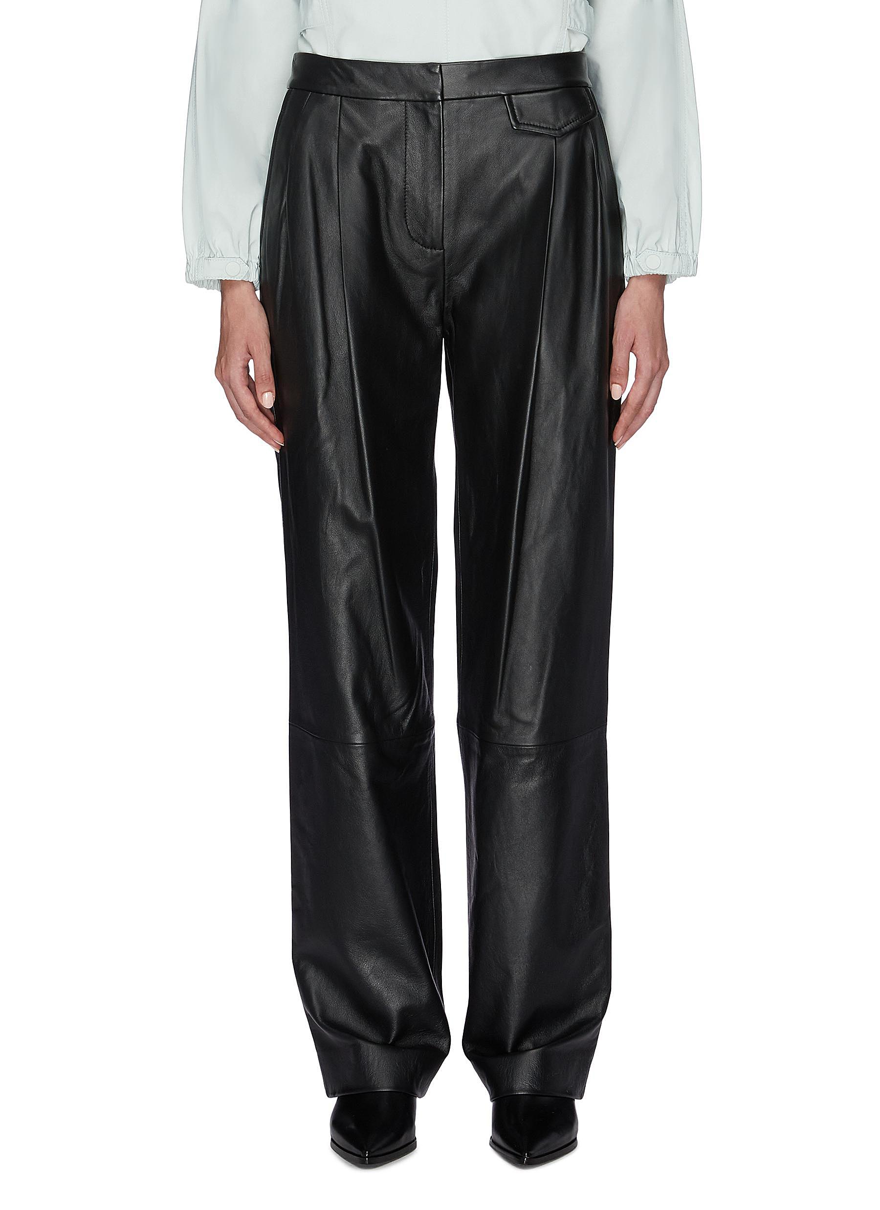 Pleated leather wide leg pants by 3.1 Phillip Lim