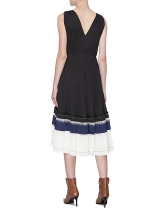 Back View - Click To Enlarge - 3.1 PHILLIP LIM - Tiered stripe hem pleated dress