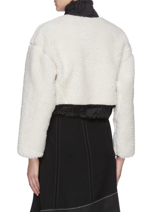 Back View - Click To Enlarge - 3.1 PHILLIP LIM - Contrast bib shearling cropped high neck bomber jacket