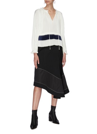 Figure View - Click To Enlarge - 3.1 PHILLIP LIM - Asymmetric panelled flared wool skirt
