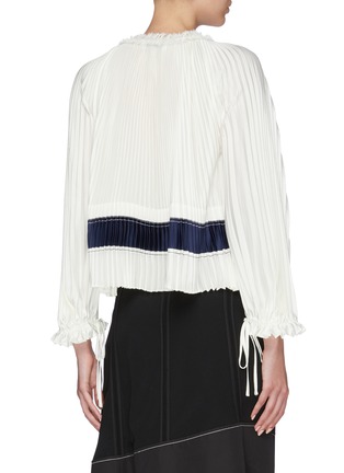 Back View - Click To Enlarge - 3.1 PHILLIP LIM - Tie keyhole front pleated blouse