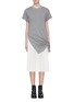 Main View - Click To Enlarge - 3.1 PHILLIP LIM - Tie side pleated underlay T-shirt dress