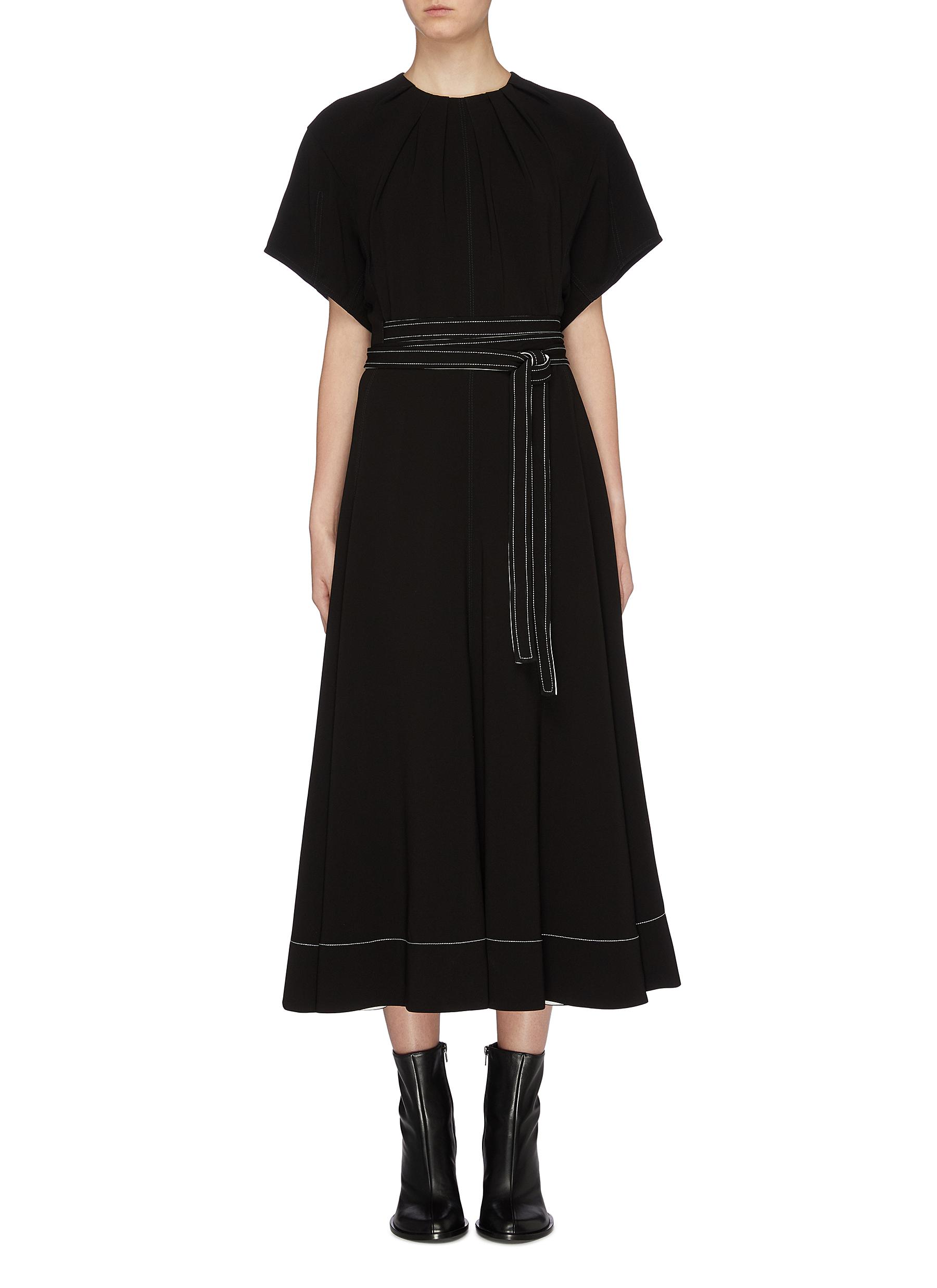 Belted ruched collar crepe dress by 3.1 Phillip Lim
