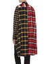 Back View - Click To Enlarge - MONSE - Check plaid patchwork high-low shirt