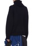 Back View - Click To Enlarge - MONSE - Cutout collar Merino wool turtleneck sweater