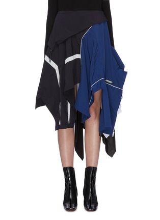 Main View - Click To Enlarge - MONSE - Layered patchwork asymmetric skirt
