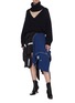 Figure View - Click To Enlarge - MONSE - Layered patchwork asymmetric skirt