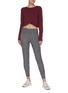 Figure View - Click To Enlarge - BEYOND YOGA - 'Back Out' reversible crossover back cropped long sleeve top
