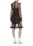 Back View - Click To Enlarge - JONATHAN LIANG - 'Avery' panelled mixed floral print ruffle lace trim sheer dress