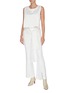 Figure View - Click To Enlarge - JONATHAN LIANG - 'Peek-A-Boo' front slit pants