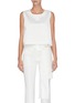 Main View - Click To Enlarge - JONATHAN LIANG - Lace trim tie waist cropped sleeveless top