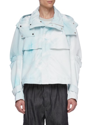 Main View - Click To Enlarge - FENG CHEN WANG - Detachable hood abstract watercolour print jacket