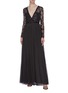 Figure View - Click To Enlarge - NEEDLE & THREAD - 'Ava' sequin floral mock wrap tulle maxi dress