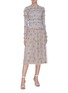 Figure View - Click To Enlarge - NEEDLE & THREAD - 'Think Of Me' smocked waist floral print tulle skirt