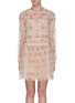Main View - Click To Enlarge - NEEDLE & THREAD - 'Think Of Me' ruffle smocked floral print tulle dress