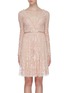 Main View - Click To Enlarge - NEEDLE & THREAD - 'Eleanor' floral embroidered mock wrap tulle mini dress