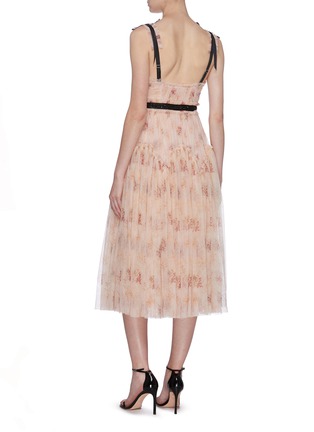 Back View - Click To Enlarge - NEEDLE & THREAD - 'Think Of Me Arabesque' pleated floral print tulle dress
