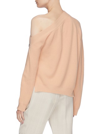 Back View - Click To Enlarge - NANUSHKA - 'Camerin' button sleeve one shoulder sweater