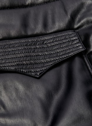  - NANUSHKA - 'Lenox' sash belt vegan leather hooded puffer coat