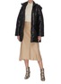 Figure View - Click To Enlarge - NANUSHKA - 'Lenox' sash belt vegan leather hooded puffer coat