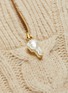  - NANUSHKA - 'Eria' faux pearl half zip high neck cropped cableknit sweater