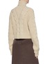 Back View - Click To Enlarge - NANUSHKA - 'Eria' faux pearl half zip high neck cropped cableknit sweater