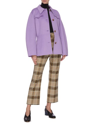 Figure View - Click To Enlarge - NANUSHKA - 'Adut' waist tie wool blend shirt coat