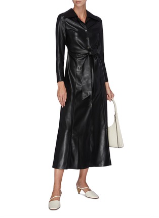 Figure View - Click To Enlarge - NANUSHKA - 'Tarot' belted vegan leather dress
