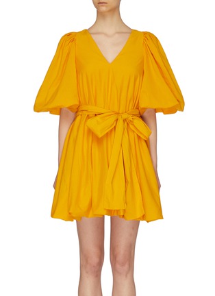 Main View - Click To Enlarge - RHODE RESORT - 'Marni' belted puff sleeve bubble hem dress