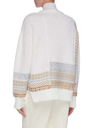 Back View - Click To Enlarge - 3.1 PHILLIP LIM - 'Fairisle' panelled patchwork cardigan