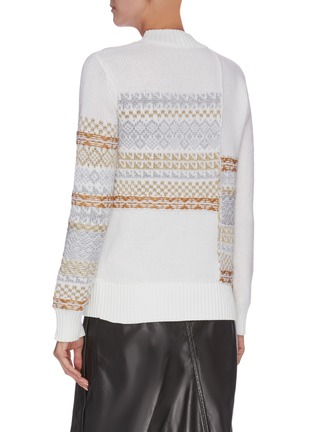 Back View - Click To Enlarge - 3.1 PHILLIP LIM - 'Fairisle' panelled patchwork slit cuff sweater