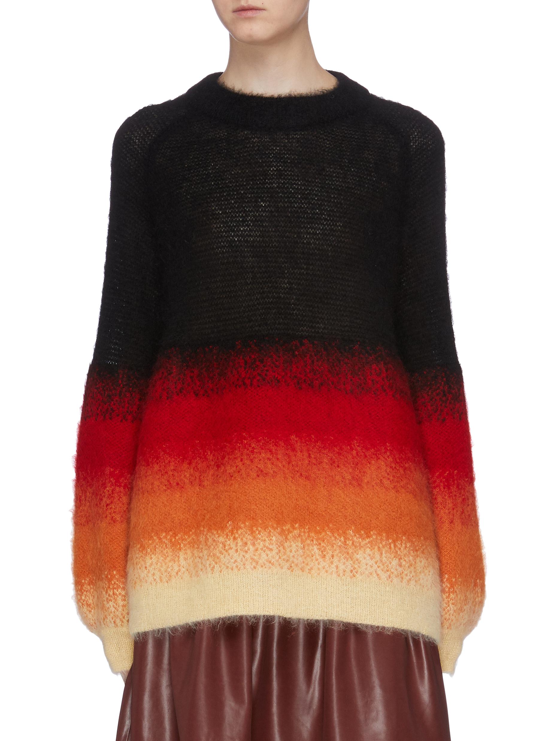 Sunset colourblock gradient Mohair sweater by Short Sentence | Coshio ...