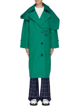Main View - Click To Enlarge - SHORT SENTENCE - Hooded flap panel trench coat