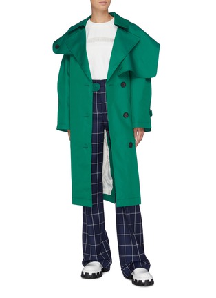 Figure View - Click To Enlarge - SHORT SENTENCE - Hooded flap panel trench coat