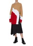 Figure View - Click To Enlarge - SHORT SENTENCE - Pom Pom embroidered side zip colourblock cable knit sweater