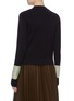 Back View - Click To Enlarge - SHORT SENTENCE - Cutout shoulder mesh cuff sweater