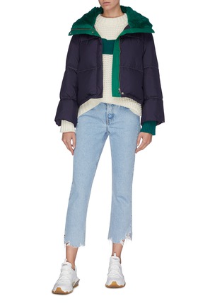 Figure View - Click To Enlarge - SHORT SENTENCE - Contrast mohair lined quilted jacket